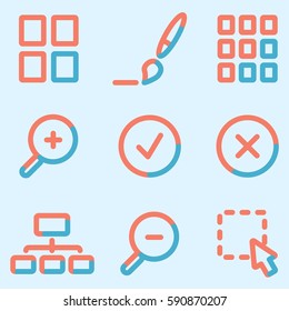 Iconos del visor de imágenes, signos para infografías, web, presentación