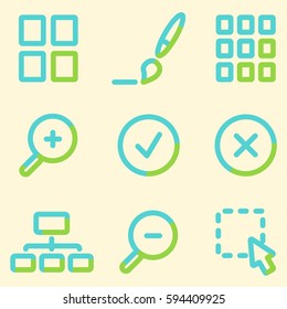 Set für Bildbetrachter-Symbole, Zeichen für Infografiken, Web, Präsentation
