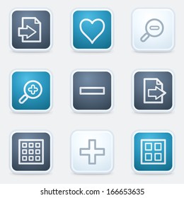 Image viewer web icon set 1, square buttons