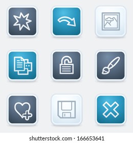 Image viewer web icon set 2, square buttons