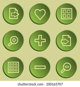 Image viewer web icon set 1, green paper stickers set