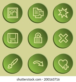 Image viewer web icon set 2, green paper stickers set