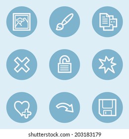 Image viewer web icon set 2,  blue buttons