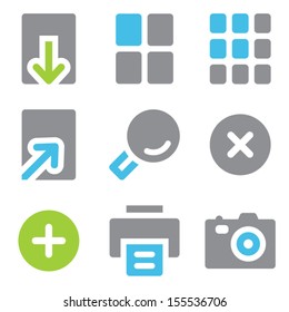 Image viewer web icons blue green series
