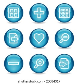 Image viewer web icons, blue glossy sphere series