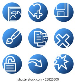 Iconos web del visor de imágenes, serie de círculos azules 2
