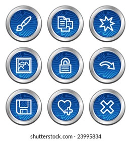 Image viewer web icons, blue electronics buttons series set 2