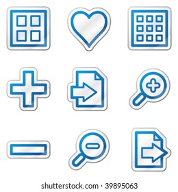 Web-Symbole für Bildbetrachter, blaue Konturaufkleber-Reihe