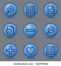 Image viewer web icons, circle blue buttons