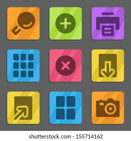 Colores de la serie plana de iconos web del visor de imágenes