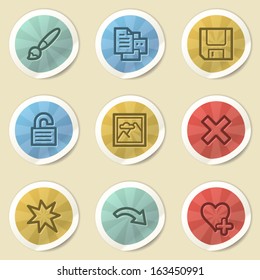 Image viewer web icons, color vintage stickers