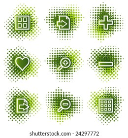 Image viewer web icons, green dots series