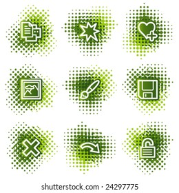 Image viewer web icons, green dots series set 2
