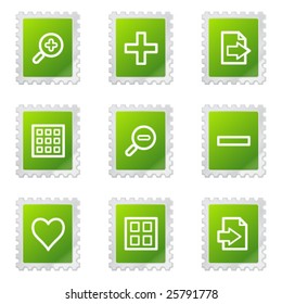 Image viewer web icons, green stamp series