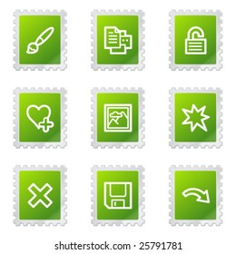 Image viewer web icons, green stamp series set 2