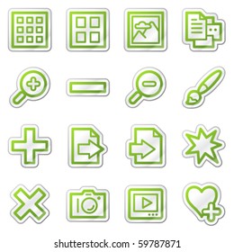 Image viewer web icons, green sticker series