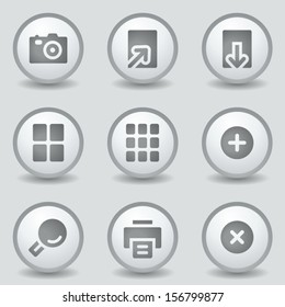 Image viewer web icons, grey circle buttons