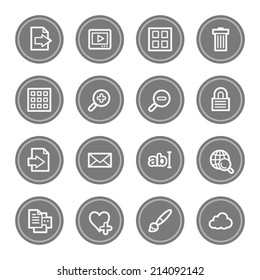 Image viewer web icons, grey circle buttons