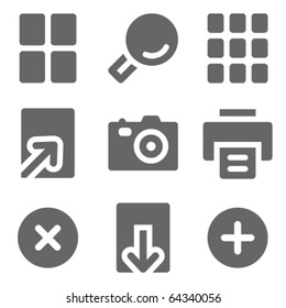 Image viewer web icons, grey solid series