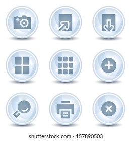Image viewer web icons, light blue glossy circle  buttons