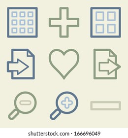 Image viewer web icons, money color set