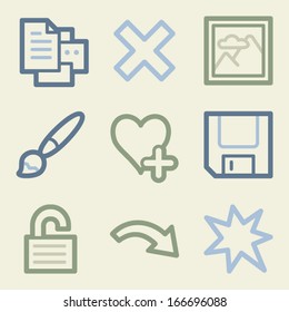 Image viewer web icons, money color set