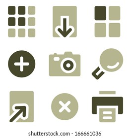 Image viewer web icons, olive set
