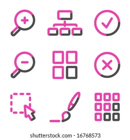Image viewer web icons, pink contour series