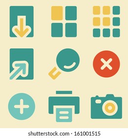 Image viewer web icons retro color series