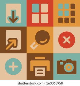 Image viewer web icons retro color series