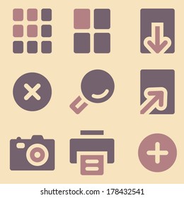 Image viewer web icons retro color series