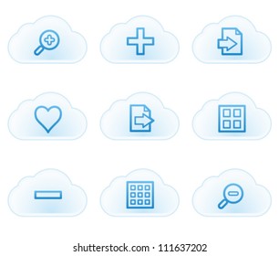 Image viewer web icons set 1, cloud buttons