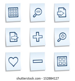 Image viewer web icons set 1, blue notes