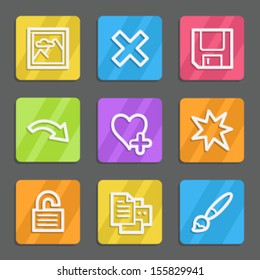 Image viewer web icons set 2, color flat buttons
