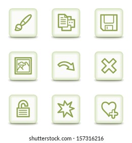 Iconos web del visor de imágenes conjunto 2, botones lacados blancos