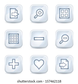 Web-Symbole für den Bildbetrachter setzen 1, weiße Glossar-Schaltflächen