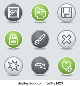 Image viewer web icons set 2, circle buttons