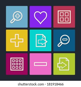 Image viewer web icons set 1, color buttons