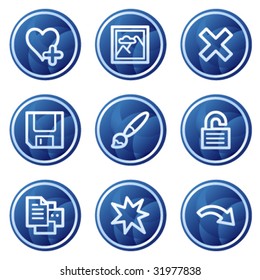Image viewer web icons set 2, blue circle buttons series