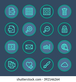 Image viewer web icons set