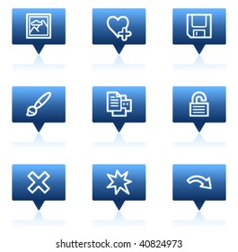 Image viewer web icons set 2, blue speech bubbles sticker series