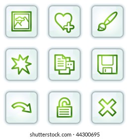 Image viewer web icons set 2, white square buttons series