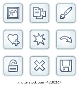 Image viewer web icons set 2, white square buttons series
