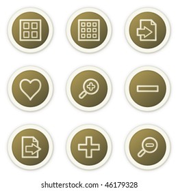 Web-Icons für den Bildbetrachter Set 1, braune Kreis-Schaltflächen-Reihe