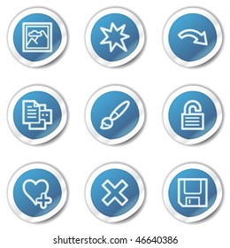 Image viewer web icons set 2, blue sticker series