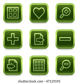 Image viewer web icons set 1, green square buttons series