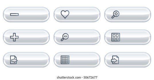Image viewer web icons set 1, white  buttons with copyspace