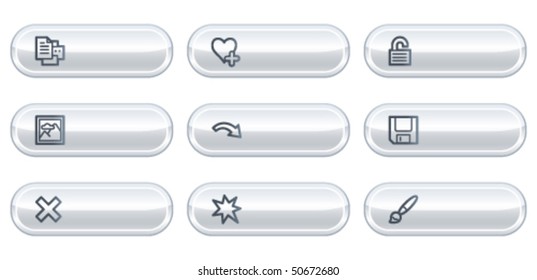 Image viewer web icons set 2, white buttons with copyspace