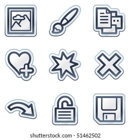 Image viewer web icons set 2, deep blue contour sticker series