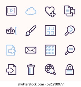 conjunto de iconos web del visor de imágenes